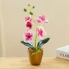 Decorative Flowers Artificial Flower Bonsai UV-resistant Easy Care Plastic No Fading Butterfly Orchid Potted For Home