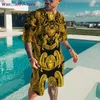Wangcai01 Erkek Trailsuits T-shirt şort takım elbise moda eşofman şık kıyafet şık jogging mA büyük boy giyim yazında yeni gündelik 3D baskı 0318h23
