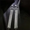 Dangle Earrings & Chandelier Shiny Hollow Pentagram Crystal Rhinestone For Women Oversize Long Tassel Pearl Statement JewelryDangle