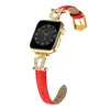 Bracelet en diamant bracelet en cuir tressé pour la bande de montre Apple 44 mm 45 mm 44 mm 42 mm 41 mm 40 mm 38 mm Luxury Broupeaux Iwatch Series 8 7 6 5 4 REAPPLACTION