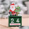 Рождественские украшения Advent Wood Mini Calendars украшения для домашнего рождественского орнамента Творческие детские подарки Drop Delive Garden Fest Dhbng