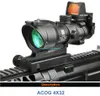 Trijicon ACOG 4X32 con RMR Fibra ottica reale Punto verde rosso Illuminato Chevron Reticolo in vetro inciso Mirino ottico tattico Mirino da caccia