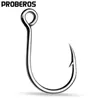 Hameçons de pêche PROBEROS 20pcs Hameçons simples 6-4-2-1-1 / 0-2 / 0-3/0 Hameçons Big Eye Hameçons pointus en acier à haute teneur en carbone pour leurre Pesca P230317