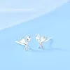 Stud Earrings Silver Color Spoon Knife For Women Creative Metal Simple Earring Hollow Design Female Fashion Jewelry