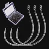 Fishing Hooks Barbed Fishing Hook Set 100PCS Carbon Steel Fishing Gear for Bulk River Shrimp and Lobster Eye Fishing Hooks Tackle Box Fishhook P230317