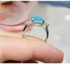 Eheringe Delicado Corte Cuadrado Lago Azul Verde Circn Anillo Nupcial Para Mujer Elegante Compromiso Boda Joyera Regalo