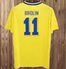 1994 Suède Retro Soccer Jerseys Accueil Dahlin Brolin Larsson Ingesson Chemises de l'équipe nationale Uniformes Kits vintage classiques Hommes Maillots de football Jersey