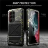 Luxe Camouflage Aluminium Vogue Telefoonhoesje voor iPhone 15 Plus 14 Pro Max Samsung Galaxy S23 Ultra Outdoor Sport Volledige Beschermende Robuuste Metalen Beugel Shell