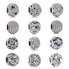 925 Silver Fit Pandora Original Charms Diy Pendant Women Armband Pärlor Circular Holloid Inlaid Stone Charm