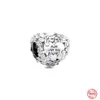 925 silver Fit Pandora Original charms DIY Pendant women Bracelets beads Family Always Encircled Heart Charm Love