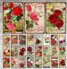 Vintage Red Rose Metal Sign Metal Painting Plaque Pink Rose Plates Decor for Pub Bar Home Wall Decor Tin Signs Flowers Poster 30X20cm W03