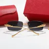 Man Carti Glasses Designer Sunglasses for men Women Fashion Frameless Rectangle Coating Sunglass UV400 Evidence Eyeglass Wooden Mens Eyewear Eyelgasses