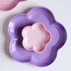 Dinnerware Sets Candy Color Pattern Ceramic Flat Plate Dish Dinner Salad Pasta Home Western Tableware Creative