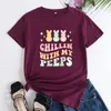 Camiseta feminina relaxando com minha camiseta de peeps engraçada cristão jesus tshirts tshirts fofos mulheres páscoa coelhinho gráfico camiseta top 230317