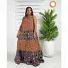 Vestidos de tamanho plus size roupas de praia feminina feminina roupas de verão de verão mangas maxi comprimento de piso comprido por atacado 230307