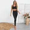 Ensembles actifs Ensemble de gymnastique sans couture femmes vêtements de Fitness tenues de Yoga vêtements pour femmes en Nylon 2 pièces Leggings d'exercice soutien-gorge rembourré costumes de sport LF017