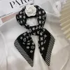 Designer lettere leopardo stampa sciarpa di seta fascia per le donne moda lunga borsa sciarpe parigi spalla tote nastro bagagli avvolgere la testa