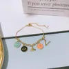 Designer Chain Bracelet Fashion Multicolor Flower Bracelet 18K Gold Bracelet Brand Clover Jewelry Romantic Family Couple Gift Design Bangle for Women