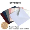 Greeting Cards 100pcs Invitations Card Envelopes With Labels Stickers Greeting Cards Envelope Card For Wedding Baptism Birthday Party Supplies 230317