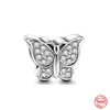 925 silver Fit Pandora Original charms DIY Pendant women Bracelets beads Shining Zircon Heart Shaped Flowers