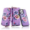 Collana staccabile Fiore Folio Cerniera Custodia per telefono Vogue per iPhone 14 13 12 11 Pro Max Samsung Galaxy S23 Ultra S22 Slot multipli per carte Portafoglio Catena Borsa Shell