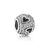 925 Silver Fit Pandora Original Charms Diy Pendant Women Armband Pärlor Circular Holloid Inlaid Stone Charm