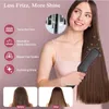 Escova de alisamento de cabelo aquecimento rápido pente curling ferro styler pente elétrico alisador com display lcd pente multifuncional