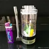 Pipes à fumer en acrylique avec pot de lampe à alcool, accessoires de bangs en verre en gros, conduite d'eau en verre