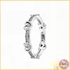 925 Silver Heart Cushion Logo Ring مجموعة جديدة