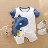 Rompers 3 6 9 12 12 Mês roupas de bebê roupas recém -nascidas macacão 100% algodão Rodper Dinosaur impresso para criança menino