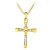 Chaînes Classique Strass Pendentif Argent Hommes Cristal Jésus Croix Long Collier Activités Mâle Cadeau Bijoux En Gros Goutte