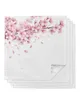 Table Napkin Pink Flower Cherry Blossoms White 4/6/8pcs Cloth Decor Dinner Towel For Kitchen Plates Mat Wedding Party Decoration