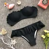 Push de roupas de banho feminina Push up Banduau feminino adorável biquíni com babados 2023 garotas vermelhas maiô de traje de verão sexy mano de banho BIQUINI MICRO