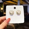Stud Earrings 2023 Exquisite Sweet Rhinestones Imitation Pearl Circle Flower Temperament Fashion Women's Jewelry Accessories