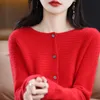 Kvinnors stickor Tees Oneck Cardigans Knitwears Sweaters For Women Clothing 100 Wool Spring Sticked Cashmere Coat Autumn Fashion Jackets Luxury Tops 230317