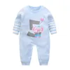 Rompers pasgeboren baby jongens meisjes romper cartoon print katoen met lange mouwen jumpsuit baby kleding pyjama pajama baby kleren outfits aa230317