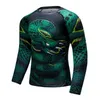 T-shirts pour hommes Chemise de compression RashGuard Manches longues Impression 3D MMA Fitness Séchage rapide Bodybuilding Top Cody Lundin