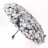 Parapluies Pliant Automatique Fleur Parapluie Pluie Femmes Trois Outils Féminins Personnalisés Unique Parasol