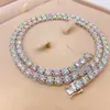 2 mm 3 mm 4 mm 5 mm 6,5 mm 7 mm 7,5 mm 8 mm Klassiskt halsband Silver Vvs Moissanite Herrkedjor Fine Jewelry Tennis Chain