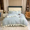 Bedding Sets Light Luxury Fashion French Flower Embroidery Bed 4-piece Set Girl Heart Comfortable Quilt Cover Sheet Boutique Simple Style