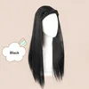 Wig Womens Long Straight Hair Twist Braid Headband High Skull Top One Piece U