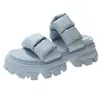 Slippers Platform Slides Women Wedge Heels Shoes PU Leather Summer Zapatos Mujer Sandals Flip Flops Wave 2021 Ytmtloy House Slippers 6 Z0317