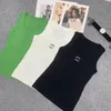 Femme Knits Top Designer broderie T-shirt Sans manches manches tricots tricots tricots t-shirt Top Tops Tops Vest Yoga Tees FJD