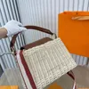 Straw torby worki wiadra designerskie torebka na dzianie i skóra, orzeźwiający i artystyczny bardzo praktyczny design i duża pojemność