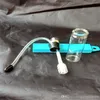 Kleine transparante pot glazen bongs accessoires Glasrookpijpen kleurrijke mini multi-kleuren handbuizen beste lepel Glas