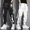 Męskie spodnie klasyczne streetwear swobodny mężczyźni wstążki harem do joggingu spodnie mężczyzna Slim Fit Spring Cargo Spodnie Multi-Pockets Women Spodni Jo 230317