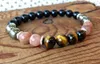 Strand Solar Plexus Chakra 8 mm Bead Onyx Onyx Tiger Stone Pyrite Pyrite Pulsera Manipura Joyería Yoga Mala