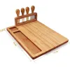 New 14x11x0.6inches Large Bamboo Cheese Chopping Blocks Charcuterie Board with Cutting Tool Ideal Gift Kitchenware Wholesale
