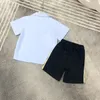 Kids polo cutel castre caster imprimindo camisa ternos meninos meninas roupas de verão conjuntos de camisa casual camisetas azuis terno de roupa de manga curta m6sr#