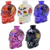 Skull Bong Glass Glass Water Rura Hookah z wężową metalową miskę 7 Kolory filtrującego papierosy Hookahs Shisha Olejki